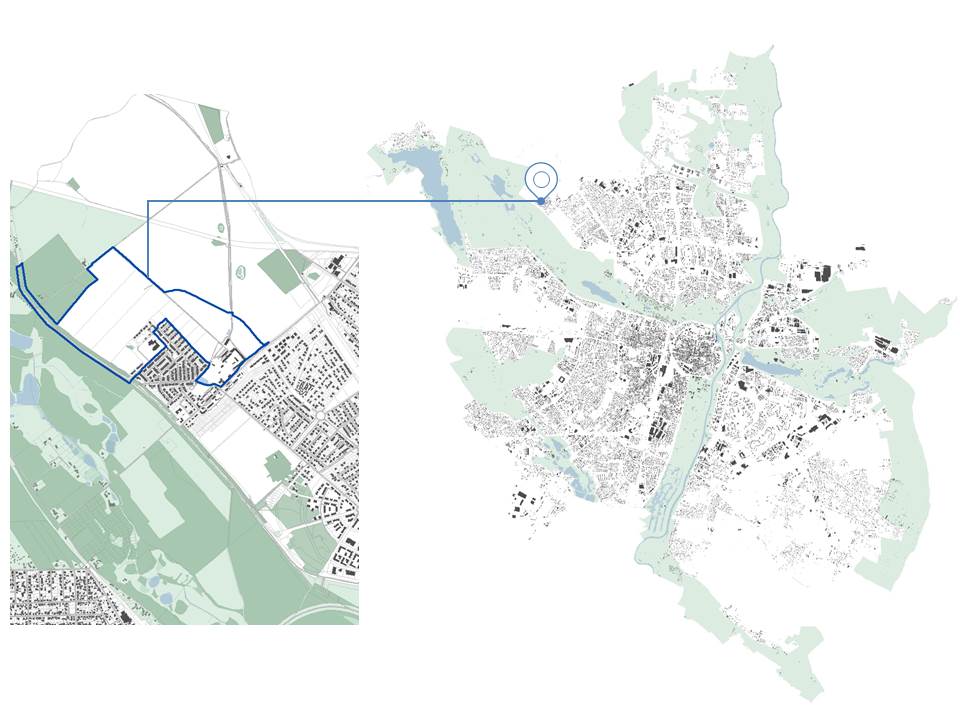 Mapa Poznania i granica projektu planu.