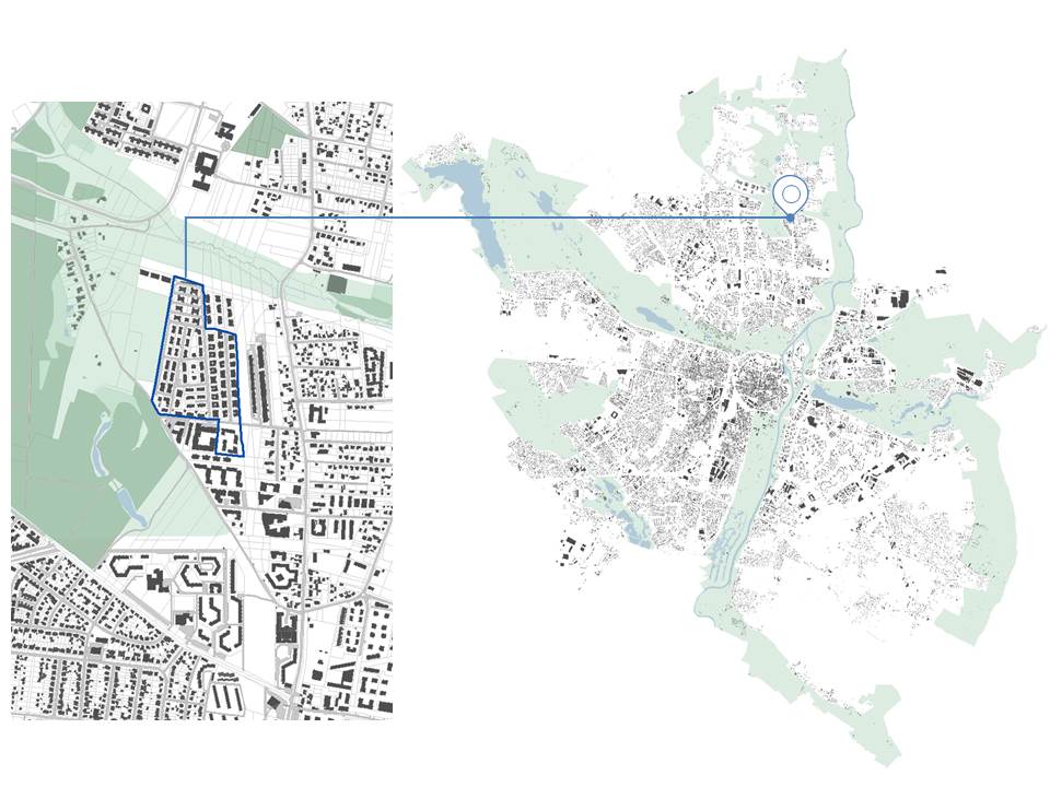 Mapa Poznania i granica projektu planu.