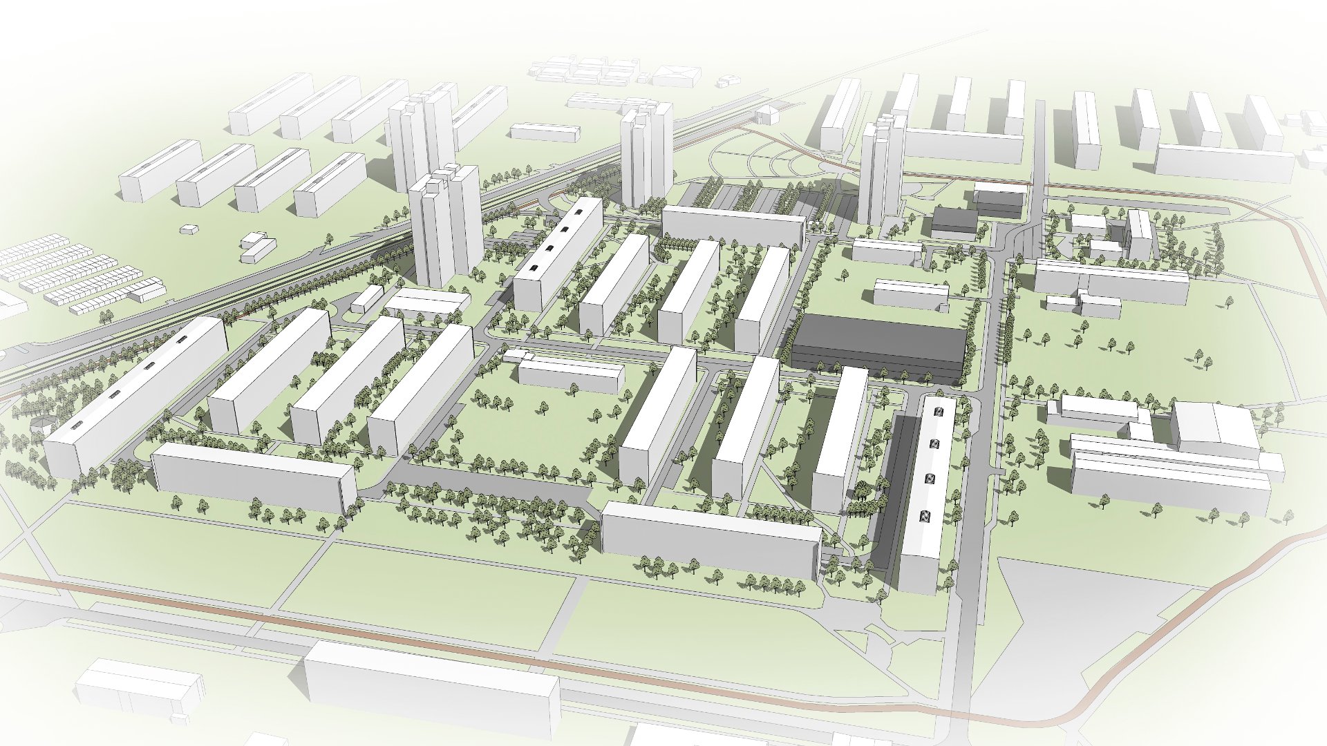 Propozycja zagospodarowania terenu według projektu mpzp (etap - II konsultacje społeczne) - grafika artykułu