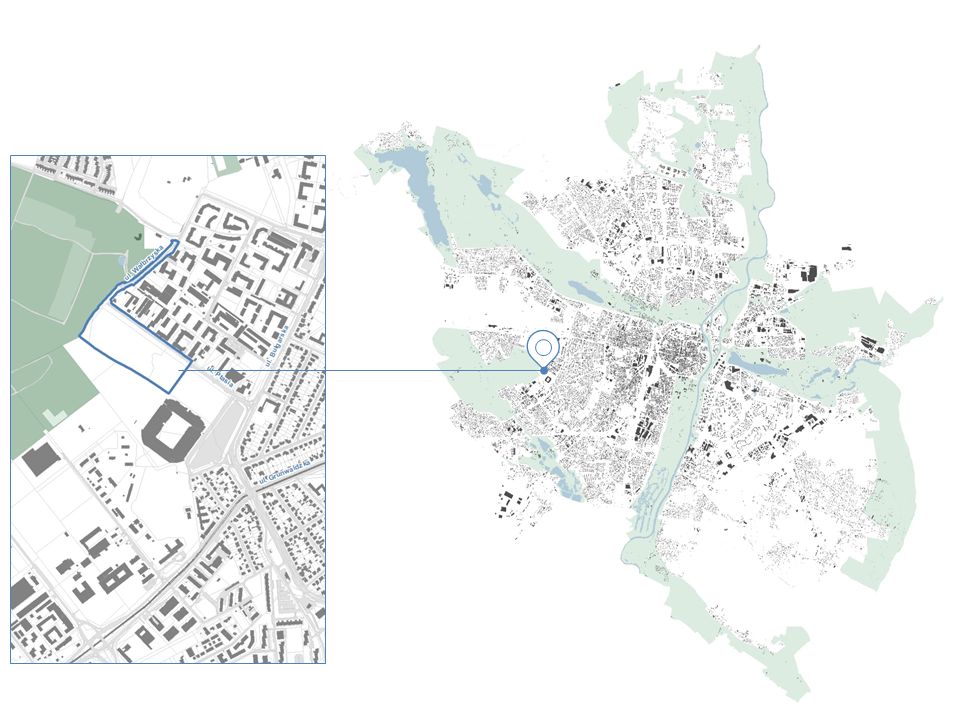 Lokalizacja projektu mpzp na mapie Poznania.