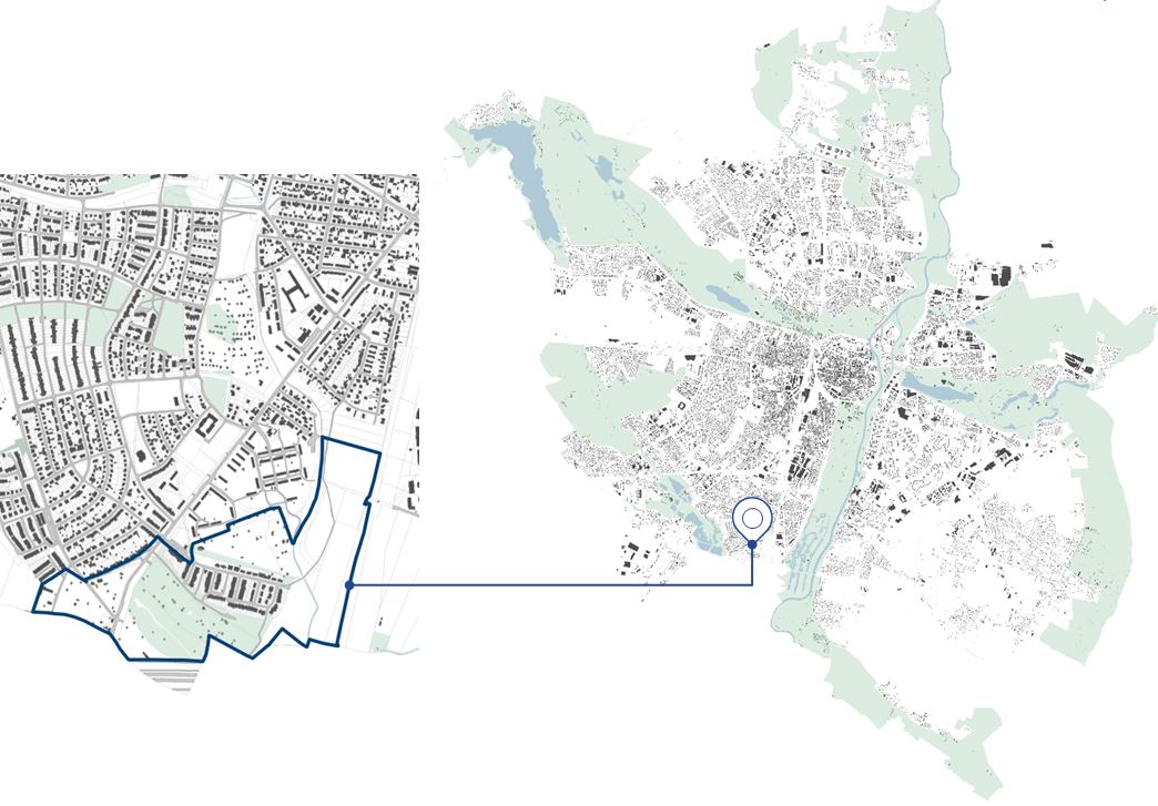 Lokalizacja projektu planu na tle miasta